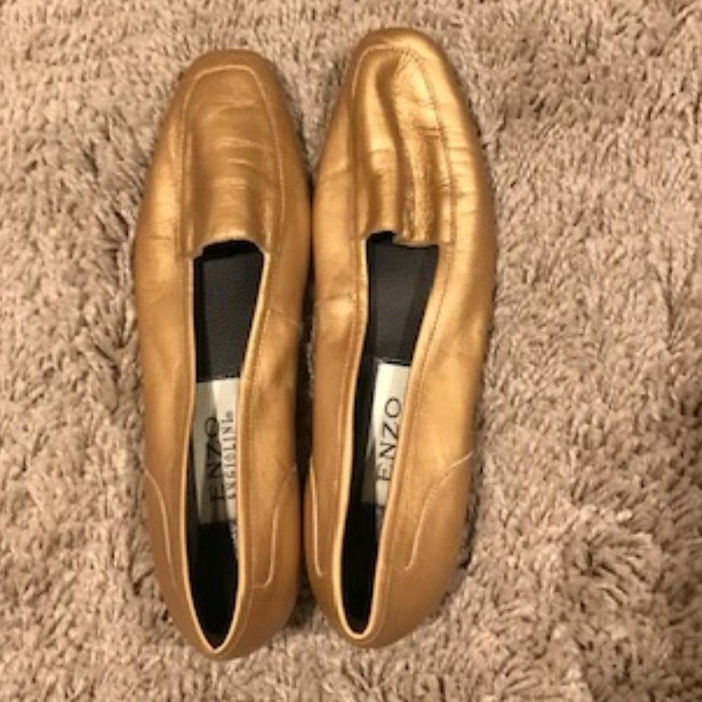 Gold Enzo Angiolini Loafers, 7N